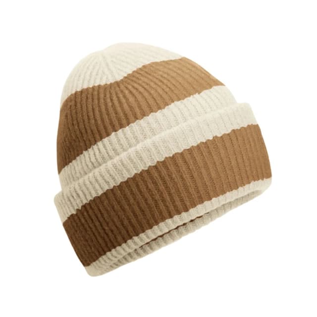 Beechfield Beechfield Men Colour Block Beanie in Cream Cream One Size Male 5063574673891
