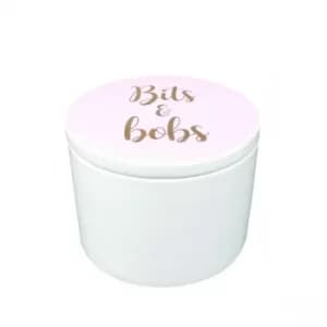 Bits and Bobs Lidded Trinket Dish Pink and Rose Gold 10.5cm