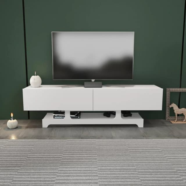Decorotika Tera TV Stand TV Unit for TVs up to 72" in White White Unisex