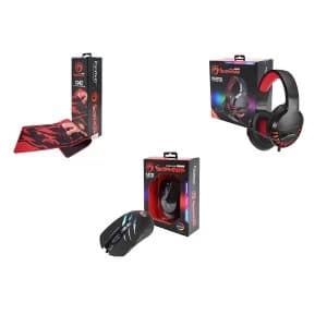 Marvo PC Gaming Bundle MIMAR-M312-BF Mouse SPMAR-HG8932-BF Headset & ACMAR-G42-BF Mousemat