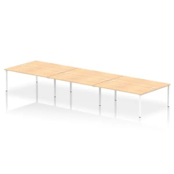 Impulse Impulse Bench B2B 6 Person 1800 White Frame Office Bench Desk Maple IMB6P18MPEW