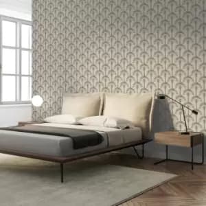 Arthouse Palm Palace Cream and Gold Wallpaper