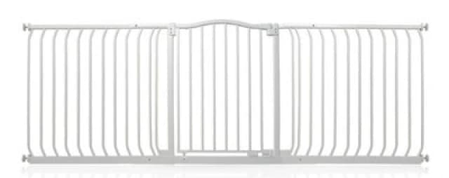 Safetots Curved Top Safety Gate, 197Cm - 206Cm, Matt White, Pressure Fit Stair Gate