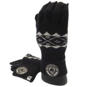 Manchester City FC Knitted Gloves Adult Fairisle