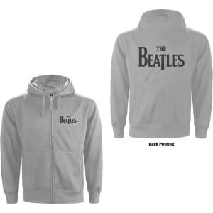 The Beatles - Drop T Logo Unisex Large Hoodie - Grey
