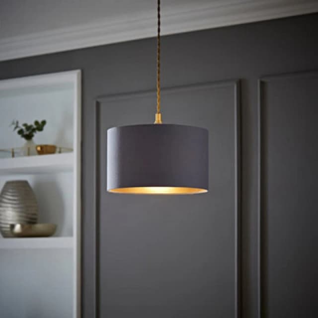 ValueLights ValueLights Reni Grey with Metallic Copper Inner Easy Fit Ceiling Lamp Shade in Pale Grey Size: Small Pale Grey Small Unisex 50165292707