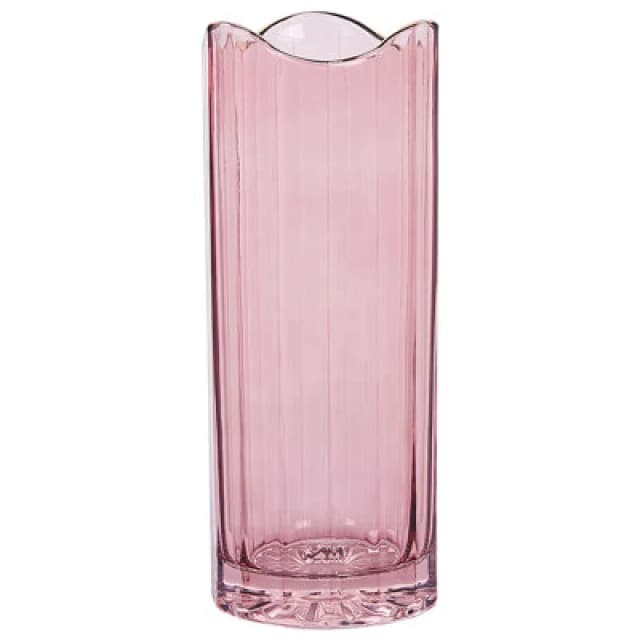 Beliani Flower Vase Perdiki Glass 30 Cm Pink