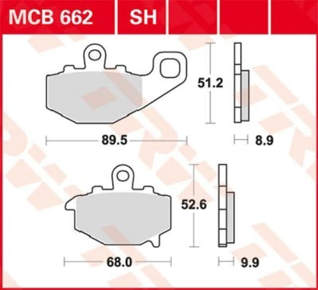 TRW Lucas Brake pad MCB662