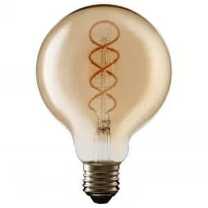 TCP 1 pack Screw E27/ES 220lm LED Filament Decorative Spiral Globe Light Bulb Non Dimmable Glass, Plastic, Metal