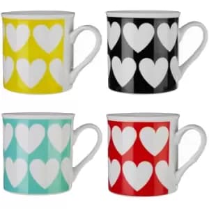 Premier Housewares Heart Mugs - Set of 4