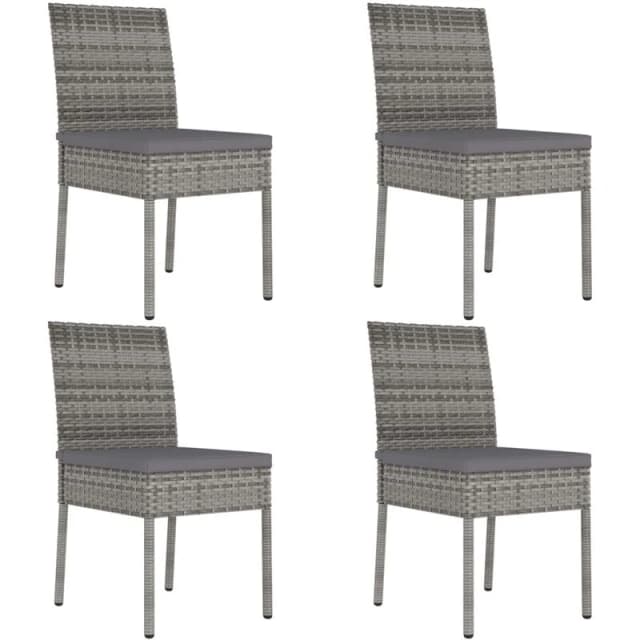 VIDAXL Garden Dining Chairs 4 pcs Poly Rattan Grey vidaXL 8720286682494