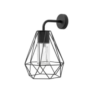 Barrie Wall Lamp Black Aluminium Clear Glass LED E27 IP54 - Merano