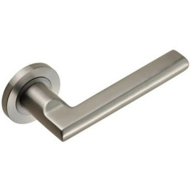 Loops PAIR Slim Elliptical Handle on Round Rose Concealed Fix Satin Steel Metallics