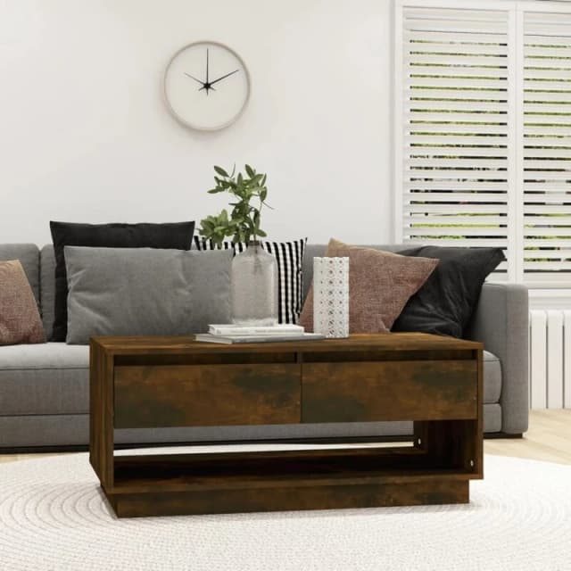 VIDAXL Coffee Table Smoked Oak 102.5x55x44cm Engineered Wood Vidaxl 8720286836620