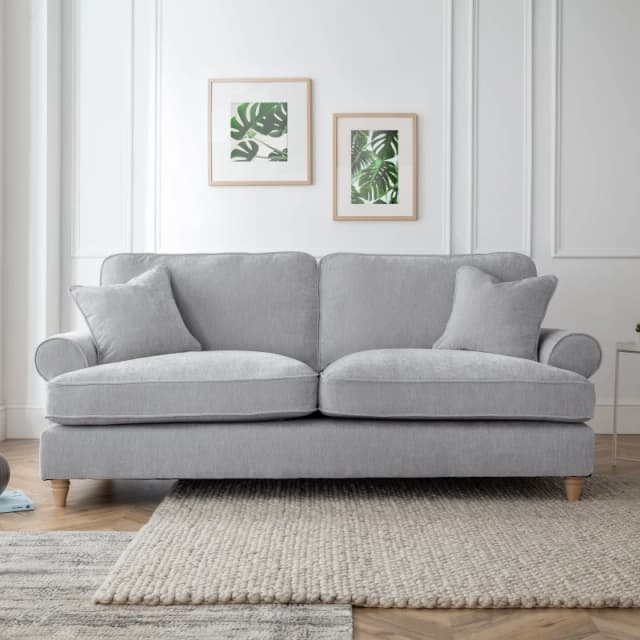 The Great Sofa Company Ezra 3 Seater Sofa Manhattan Ice in Light Grey Light Grey Unisex