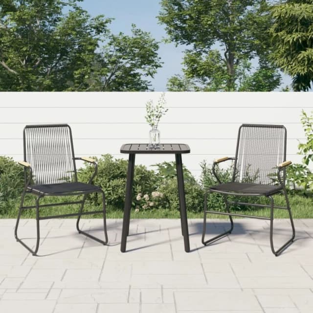VIDAXL Garden Chairs 2 pcs Black 58x59x85.5cm PVC Rattan vidaXL 8720286090350