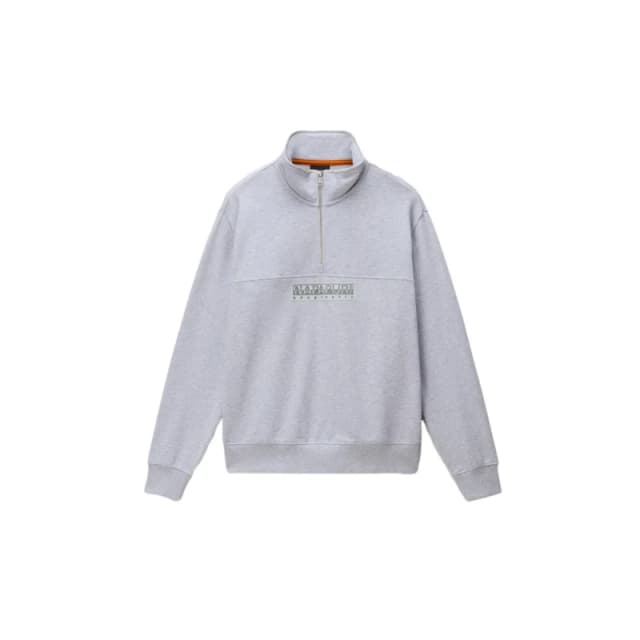 Half Zip Sweatshirt in French Terry Napapijri Box Logo Gris Male S