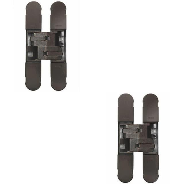 Loops 2 PACK 100 x 22mm Adjustable Medium Duty Concealed Hinge Brass Bronzed Internal Door Metallics