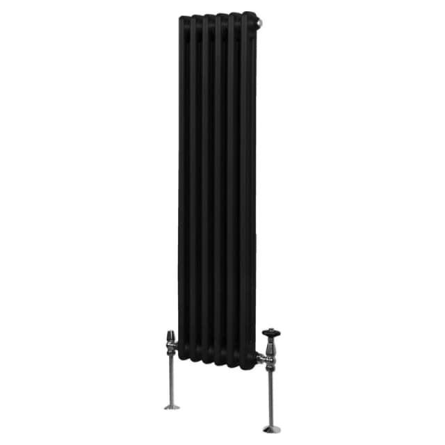 MONSTER-SHOP Traditional 2 Column Radiator - 1500 x 292mm - Black 5055986189305