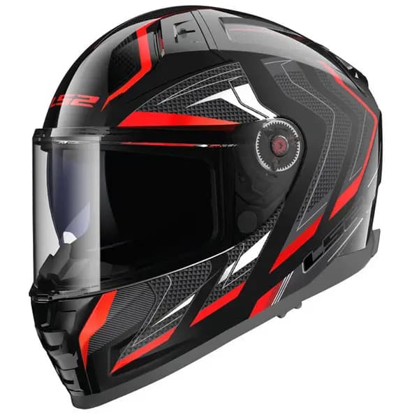 LS2 FF811 Vector II Alizer Black Red Full Face Helmet Size S