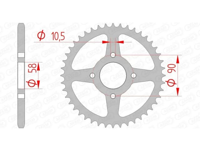 AFAM 10221-44 Chain Sprocket Steel Chain Sprocket (5479)