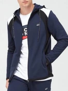 Jack & Jones Conolan Zip Through Hoodie - Navy Blazer Size M Men