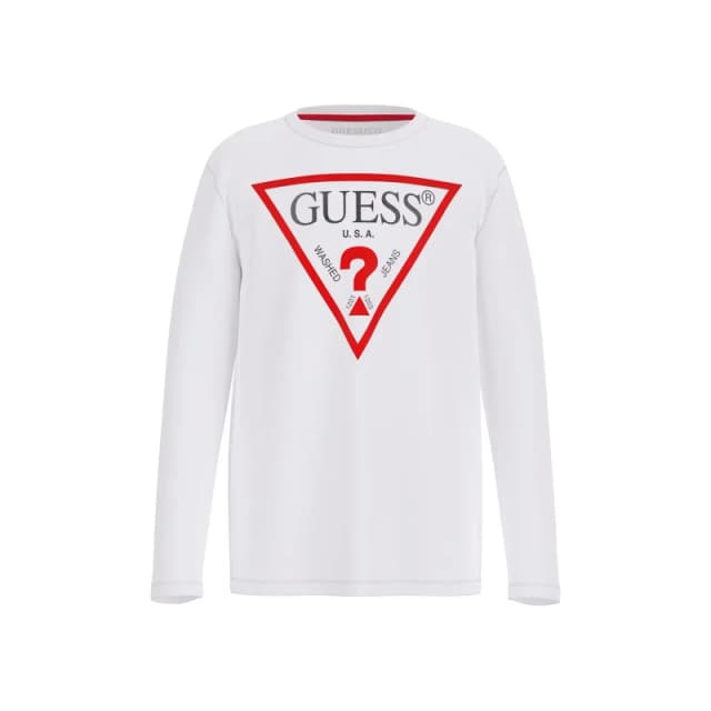 Guess Long Sleeve T Shirt - White White 7 - 8 Years
