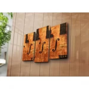 3PATK-14 Multicolor Decorative Canvas Painting (3 Pieces)