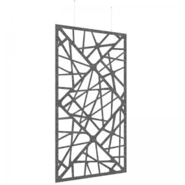 Piano Chords Acoustic Patterned Hanging Screens In Dark Grey H2400 x W1200mm with Hanging Wires And Hooks - Shatter