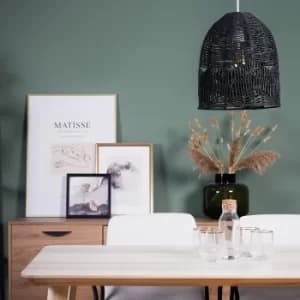 Tethra Black Rope Bird Cage Pendant Shade