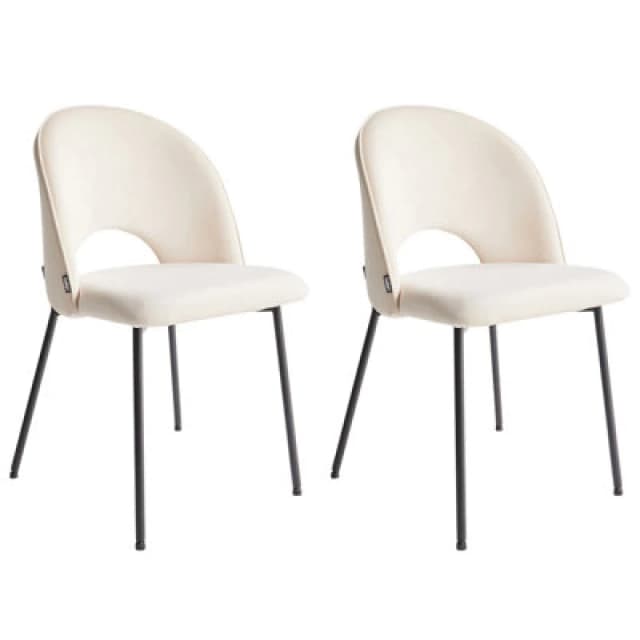 Beliani Set Of 2 Dining Chairs Covelo Light Beige