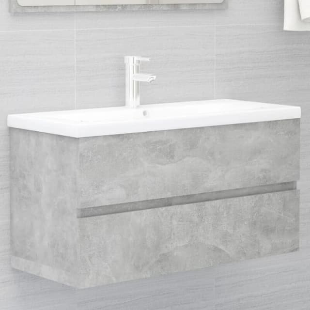 VIDAXL Sink Cabinet Concrete Grey 90x38.5x45cm Engineered Wood Vidaxl 8720286220795