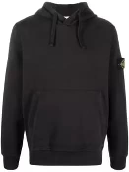 STONE ISLAND Logo Patch Hoodie Black