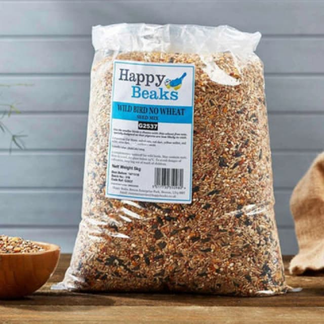 Garden Gear No Wheat Small Wild Bird Seed Mix High Energy Garden Bird Grade Food By Happy Beaks (14Kg)