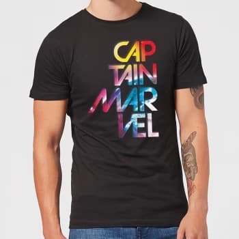 Captain Marvel Galactic Text Mens T-Shirt - Black - 3XL - Black