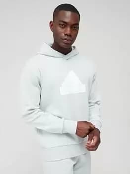 adidas Sportswear Badge of Sport Overhead Hoodie - Silver Size XS Men