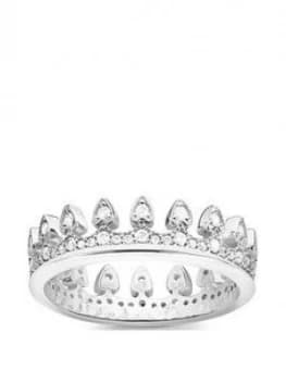Thomas Sabo Sterling Silver Cubic Zirconia Crown Ring, One Colour, Size Large, Women