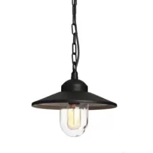 Klampenborg - 1 Light Outdoor Ceiling Chain Lantern Black IP44, E27 - Elstead