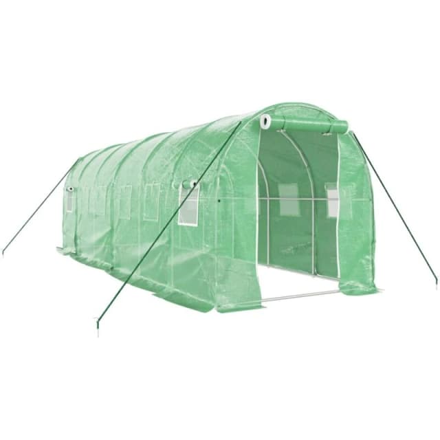 vidaXL Greenhouse with Steel Frame Green 12 m 6x2x2 m, Green 3188018