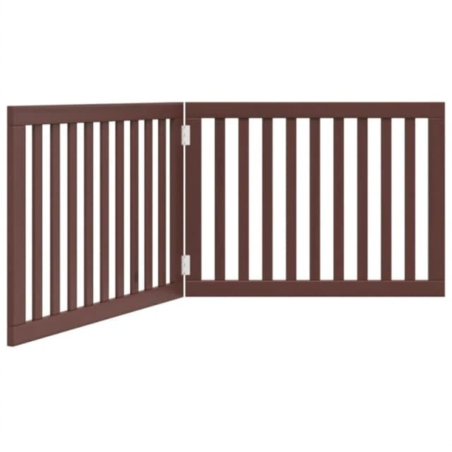 vidaXL Dog Gate Foldable 2 Panels Brown 160cm Poplar Wood, Brown 352264