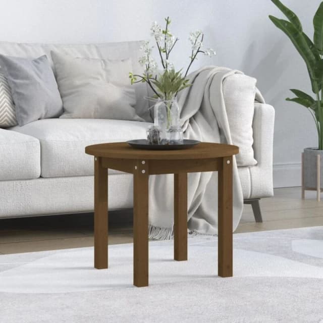 Vidaxl Coffee Table Honey Brown Ø 55X45cm Solid Wood Pine, Brown 822330