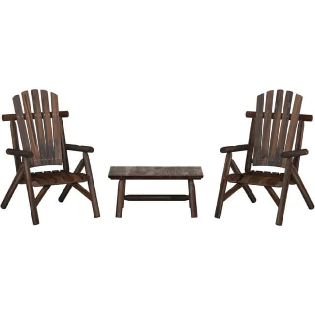 VIDAXL 3 Piece Garden Lounge Set Solid Wood Spruce Vidaxl 3185522