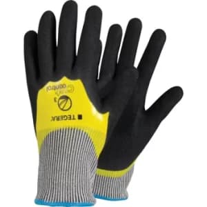 Cut Resistant Gloves, Nitrile Coated, Black/Yellow, Size 9
