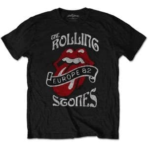The Rolling Stones - Europe '82 Tour Unisex Large T-Shirt - Black