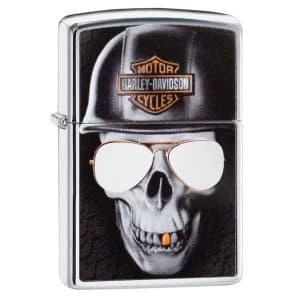 Zippo Harley Davidson Skull Helmet Chrome Regular Windproof Lighter