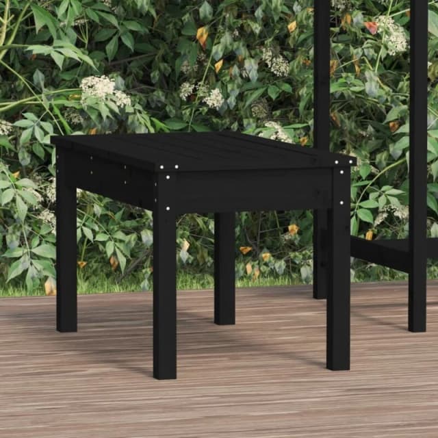 VIDAXL Garden Bench Black 80x44x45cm Solid Wood Pine Vidaxl 824001