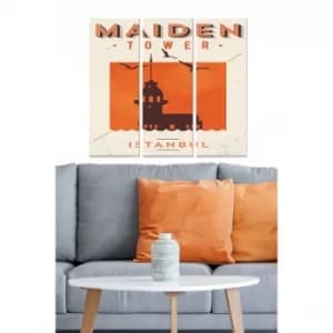 MDF2918665 Multicolor Decorative MDF Painting (3 Pieces)