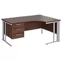 Dams International Right Hand Ergonomic Desk MCM16ERP3SW 1,600 x 1,200 x 725 mm