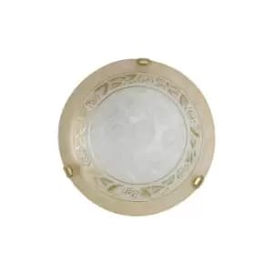 25-fan Europe - Plafonnier en verre Rosy Verre ambre 1 ampoule cm