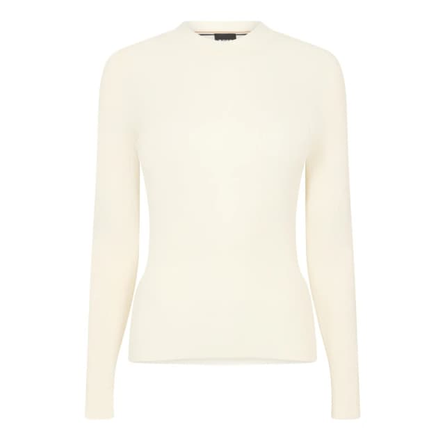 Boss Womens Feskiera Long Sleeve T-Shirt Open White female 10 (M)